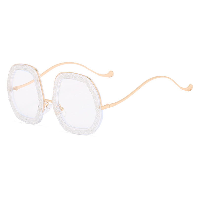 Damen extravagante Sonnenbrille mit funkelndem Rahmen Karnz