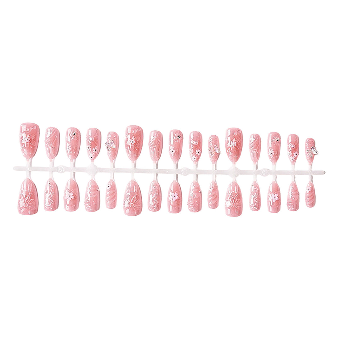 Dekorativer Floral Press-On Nagelkunst Set Karnz