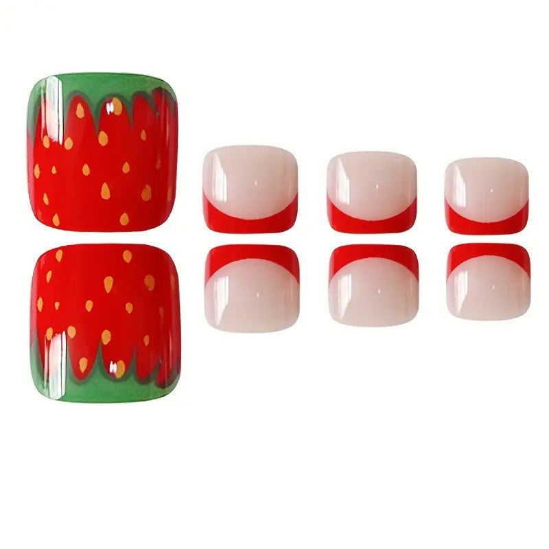 Künstlerisch Strawberry-Themen Pediküre Karnz