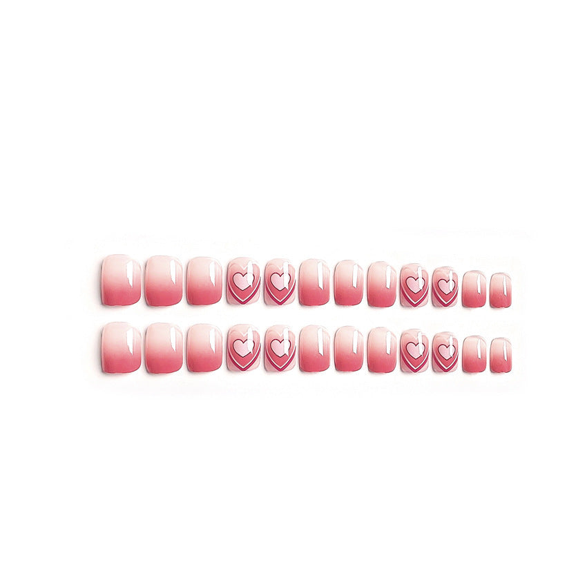Künstlerisches Herzdesign Press-On Nail Set Karnz 178815*10mm0446