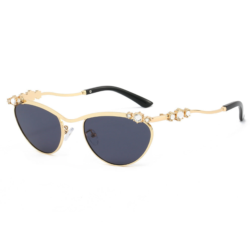 Damen Cat-Eye Sonnenbrille mit funkelndem Steinbesatz Karnz