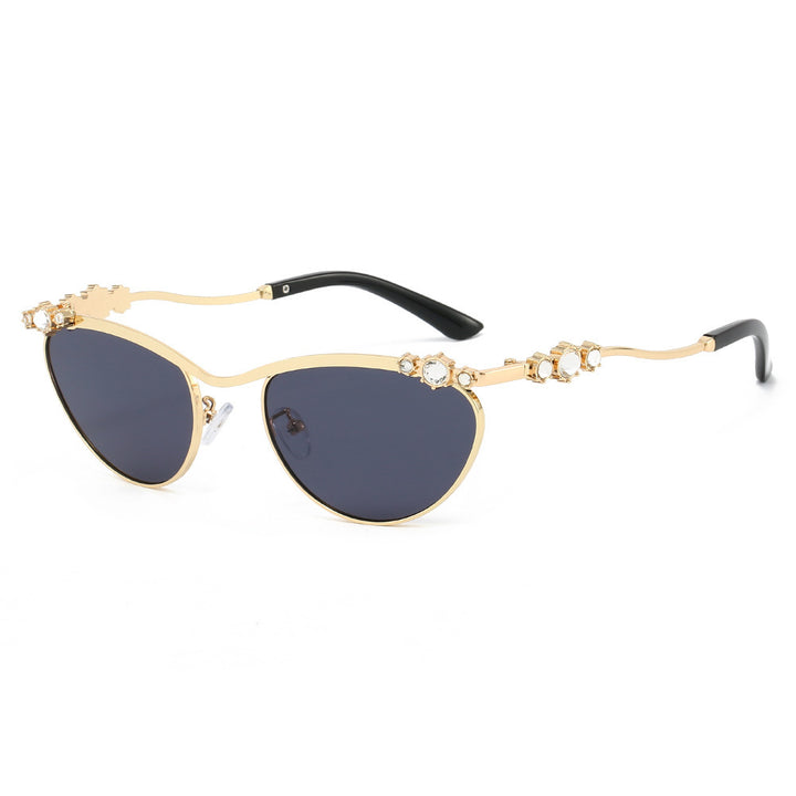 Damen Cat-Eye Sonnenbrille mit funkelndem Steinbesatz Karnz