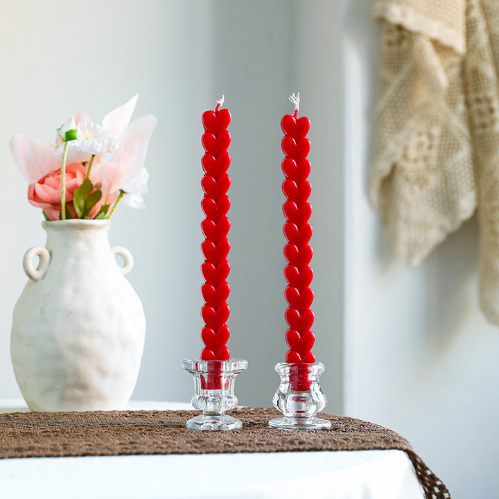 Dekorativer Kerzenständer aus geribtem Glas im Vintage-Stil