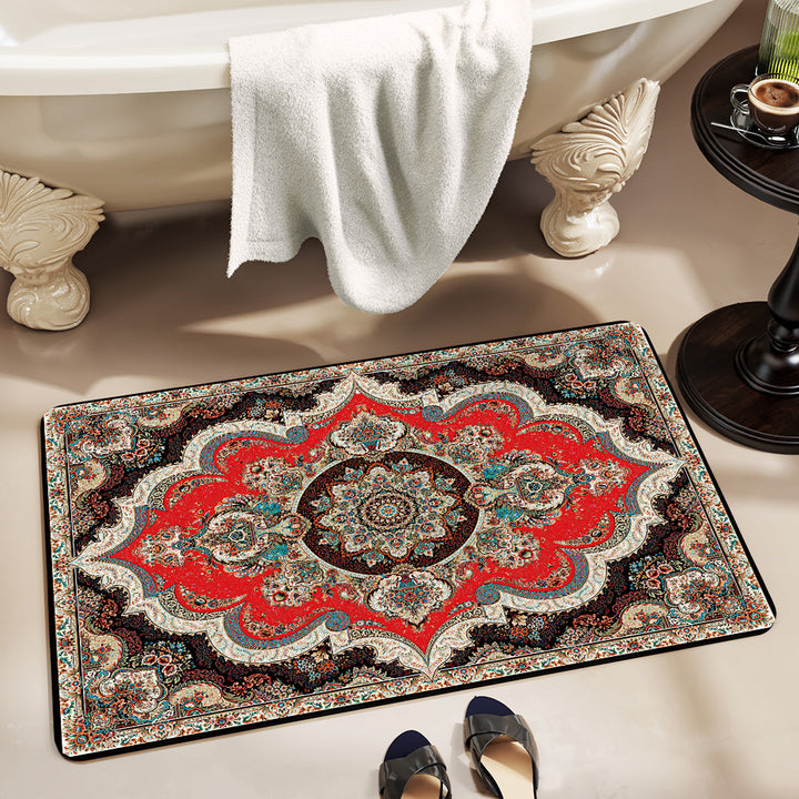 Vintage Floral Decorative Badmat Karnz