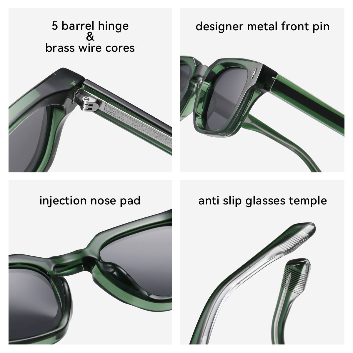 Damen modische Sonnenbrille mit quadratischem Rahmen und verlaufenden Gläsern Karnz