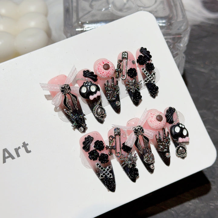 Gothic-Themen dekoratives Press-On-Nagelkunstset