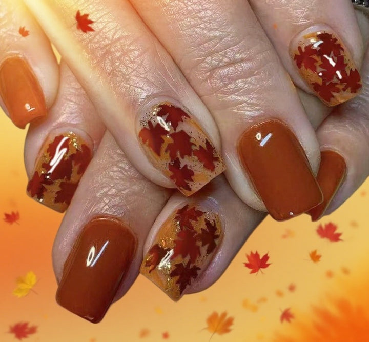 Herbstblatt Nagelkunst Verbesserungen Karnz