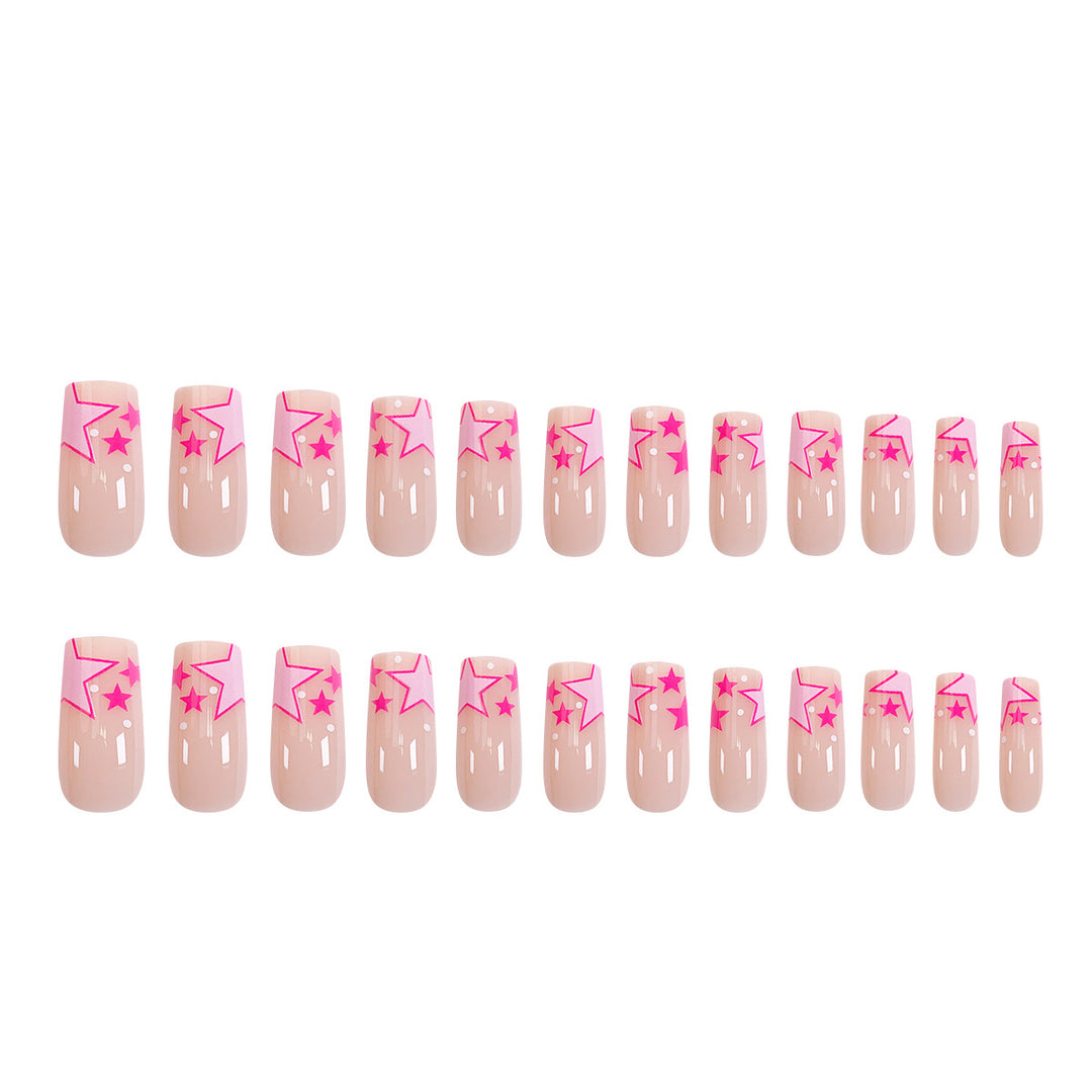 Kunstvolle Nagelkunst mit neonfarbenen Sternen Karnz
