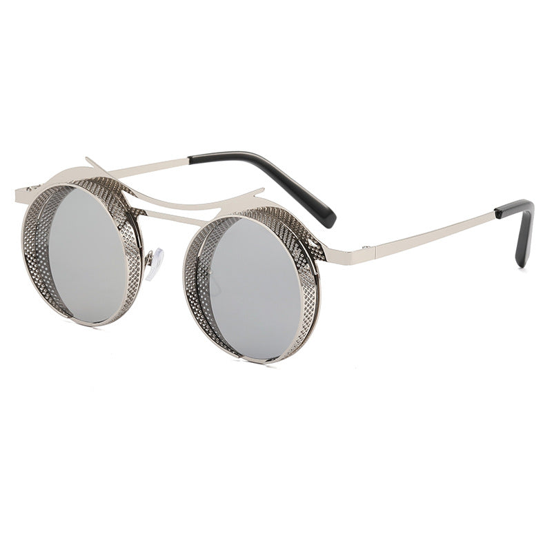 Damen modische runde Sonnenbrille mit extravagantem Design Karnz