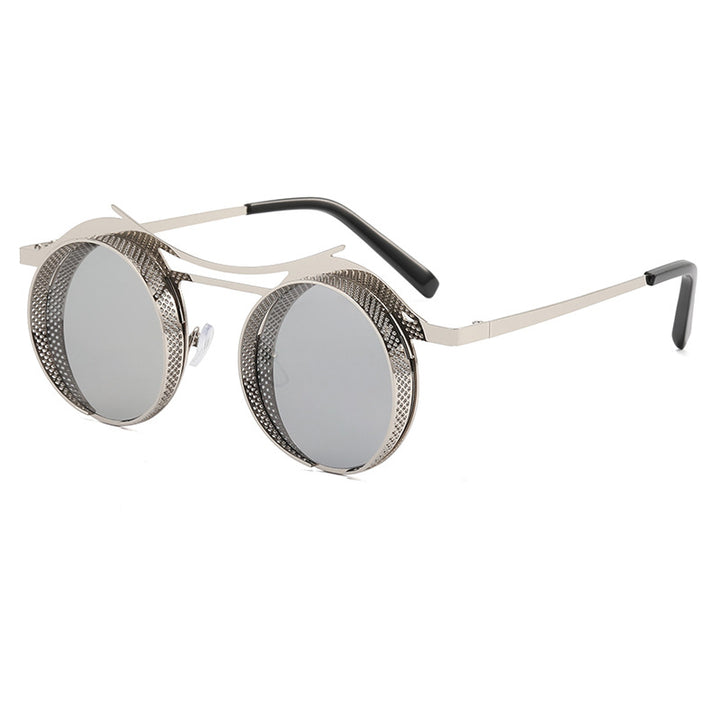 Damen modische runde Sonnenbrille mit extravagantem Design Karnz