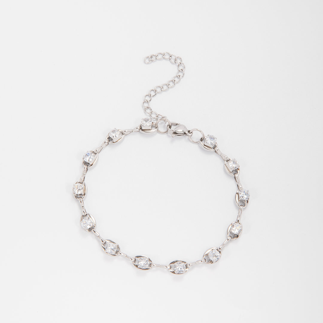 Eleganter Edelstein Akzent Link Armband Karnz