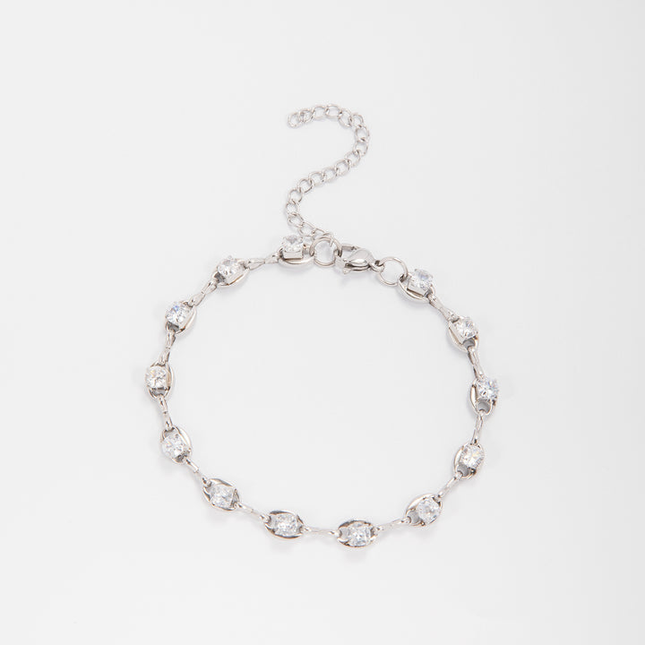 Eleganter Edelstein Akzent Link Armband Karnz
