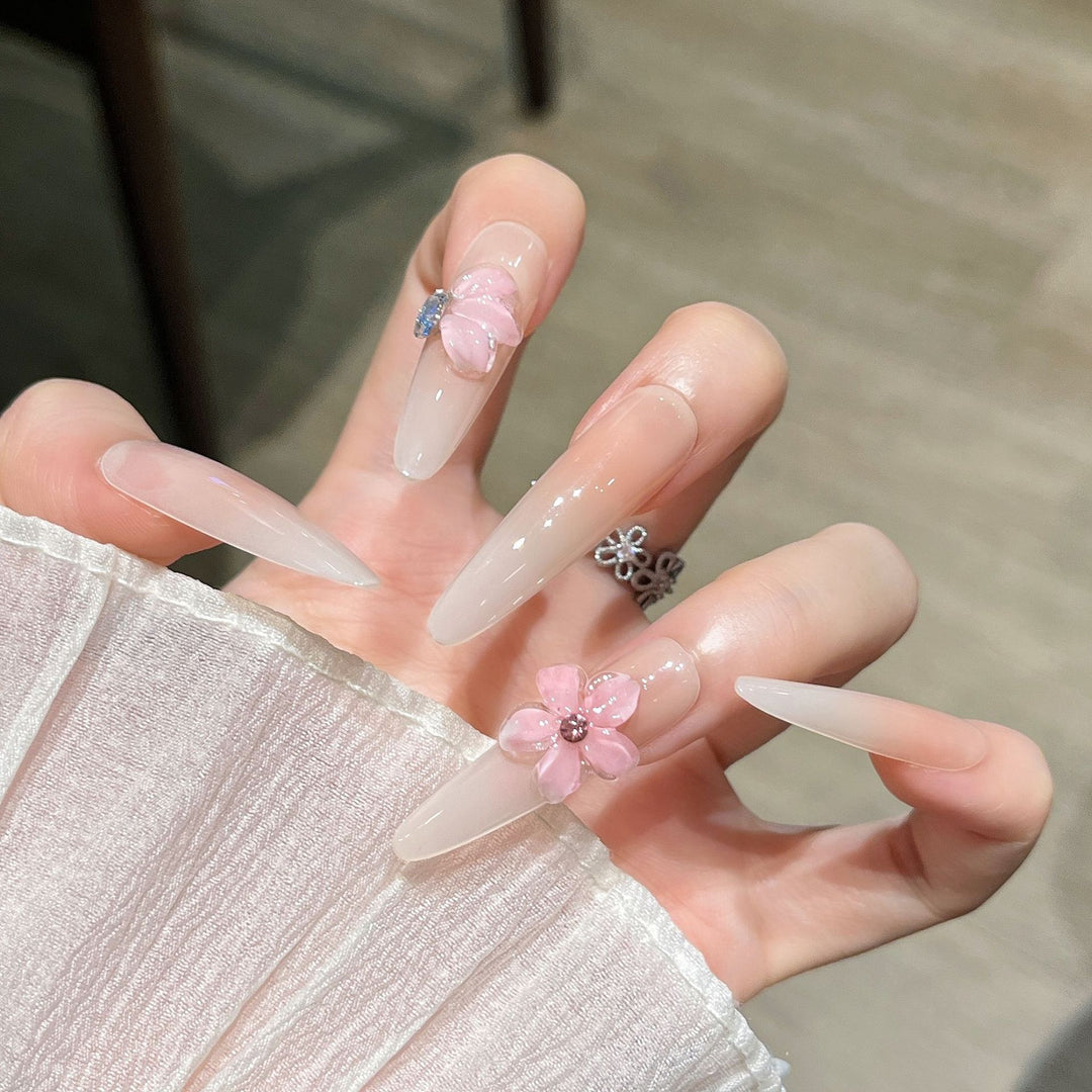 Blumen-Design Press-On Nagelverlängerungen Karnz