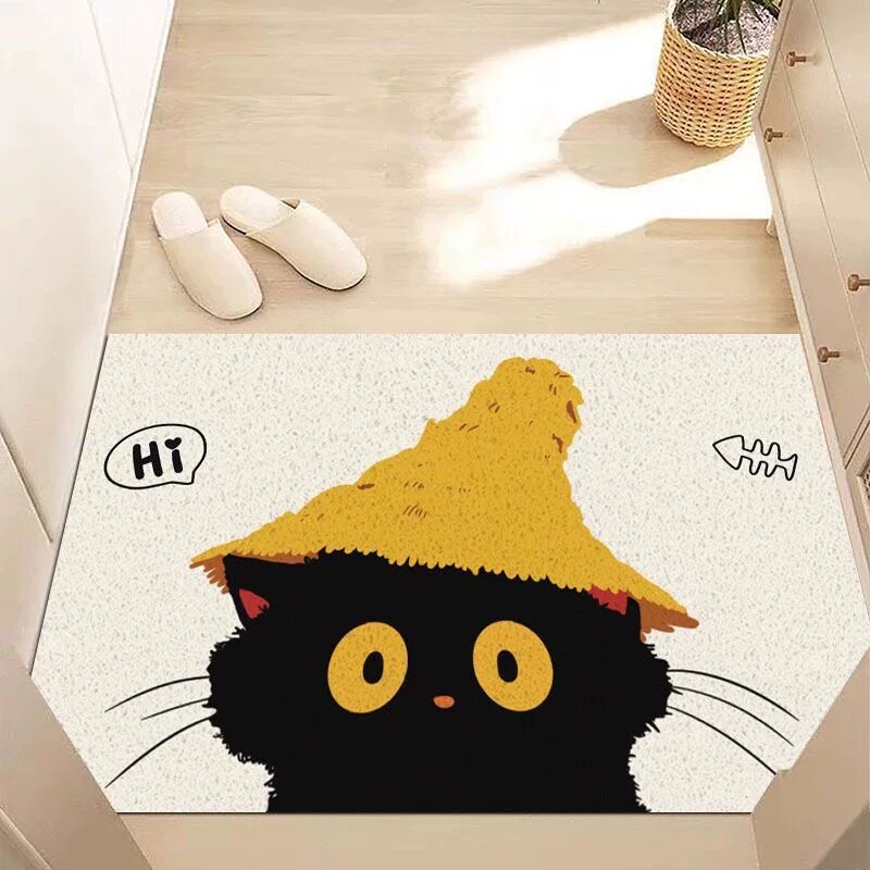 Plüsch Katzen-Motiv Fußmatte