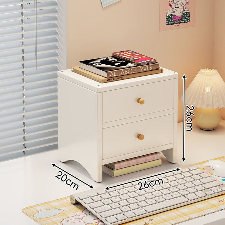 Dual-Höhen Holz Monitorständer und Desktop-Organizer mit zwei Schubladen