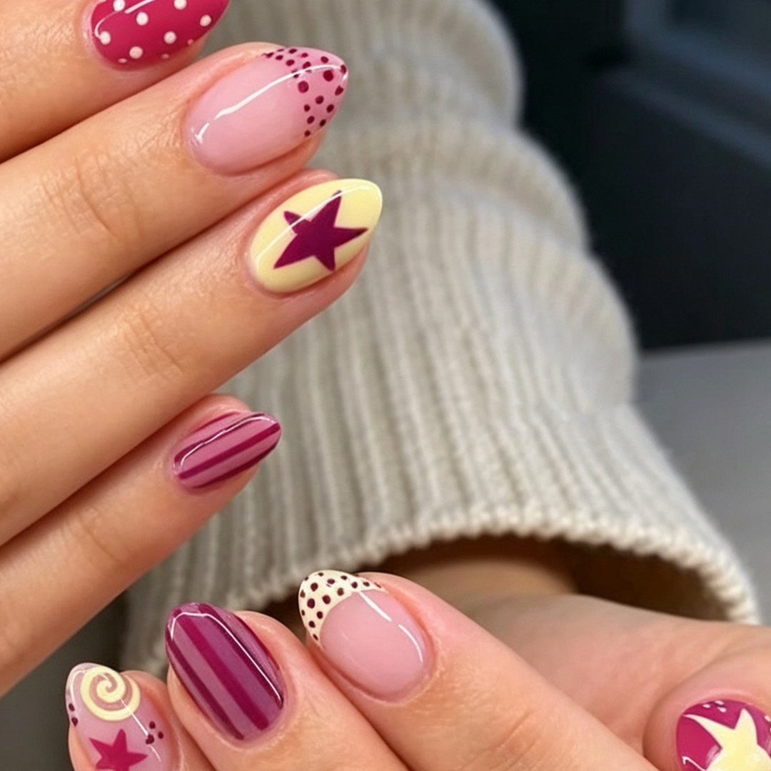 Kreatives Design Press-On Nagelkunst Karnz