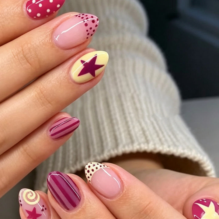 Kreatives Design Press-On Nagelkunst Karnz