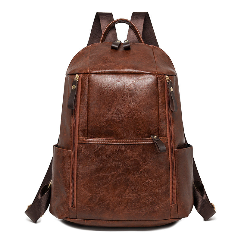 Elegante Multi-Compartt Faux-Leder-Rucksack Karnz