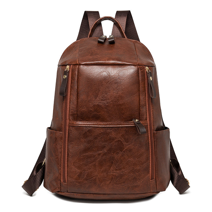 Elegante Multi-Compartt Faux-Leder-Rucksack Karnz