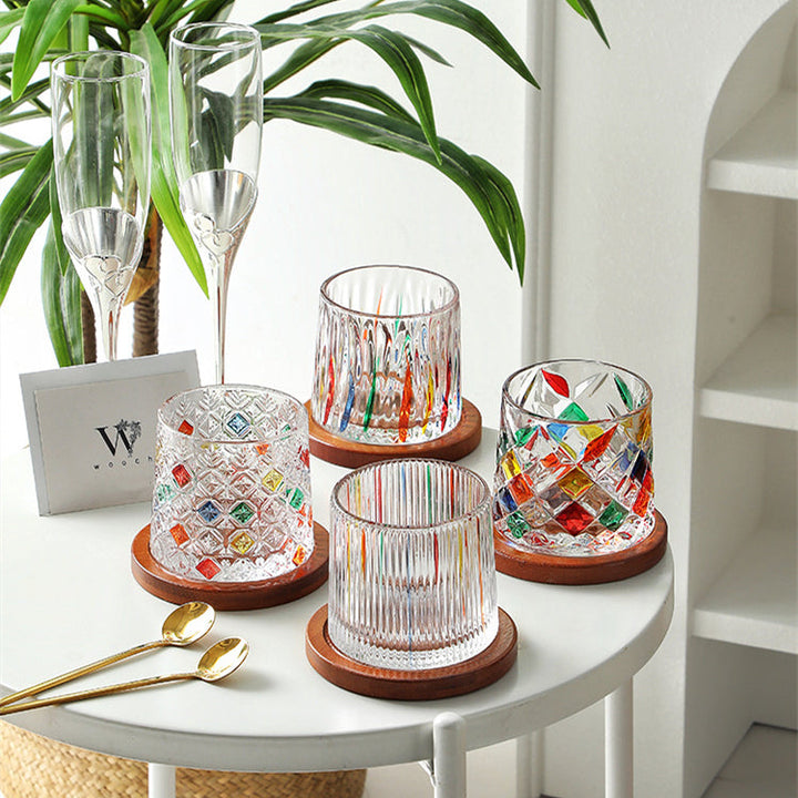 Rotierendes Multi-Color-Glas für Whiskey mit Geschenkbox | Karnz