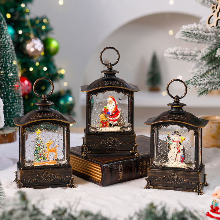 Lichterlaterne mit Schneeszenen Karnz