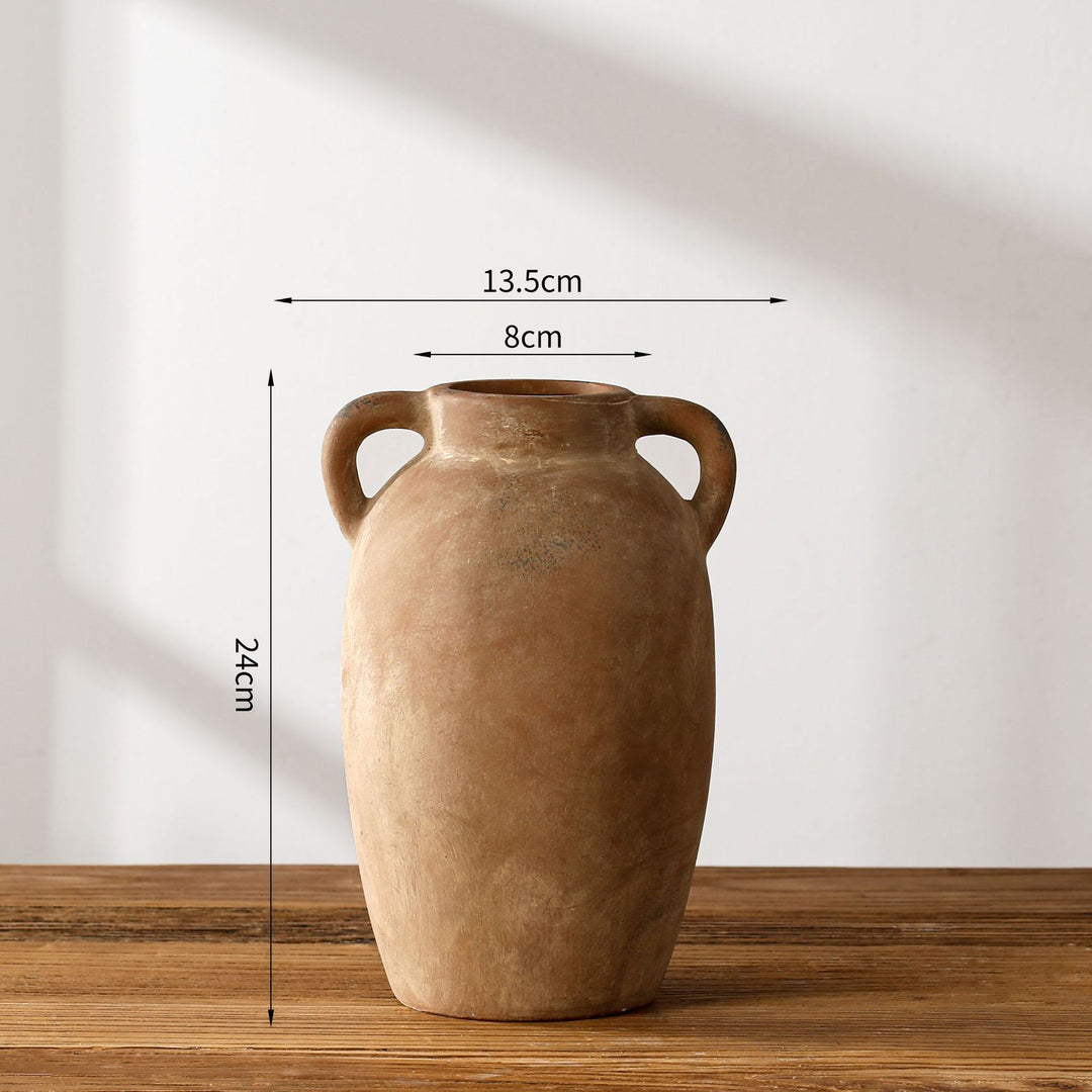 Rustikale Terrakotta Vase Karnz