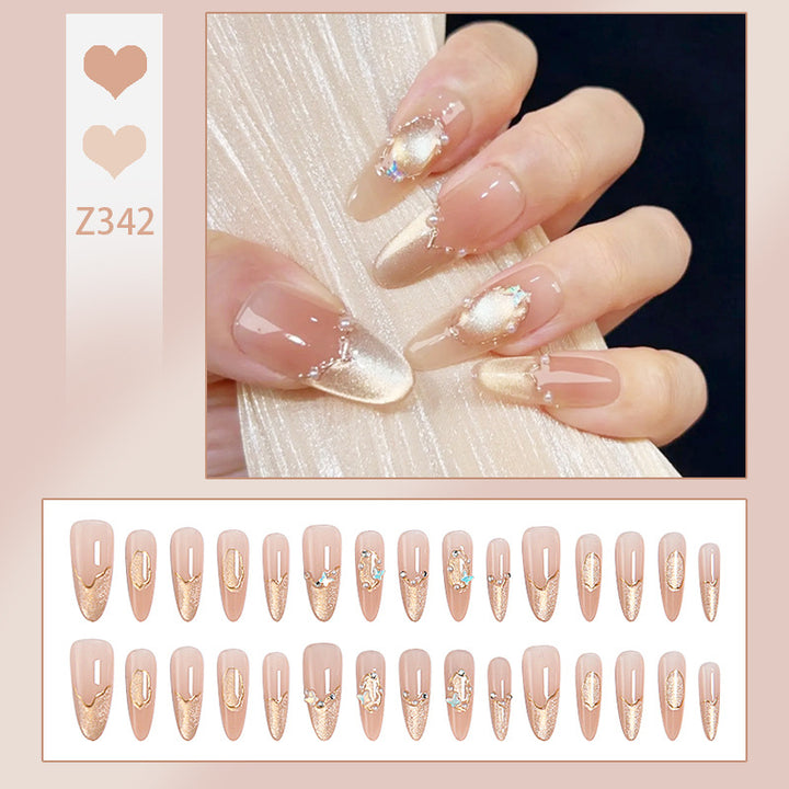 Kunstnagelset mit elegantem Gold-Glitzer-Design Karnz