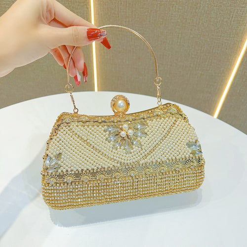 Beaded Abend Schultertasche