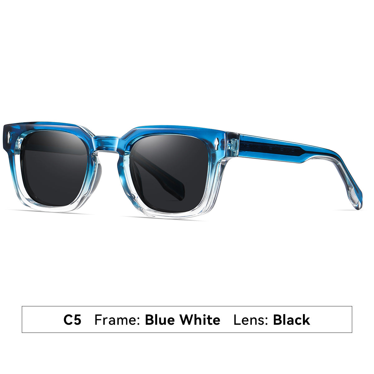 Damen modische Sonnenbrille mit quadratischem Rahmen und verlaufenden Gläsern Karnz