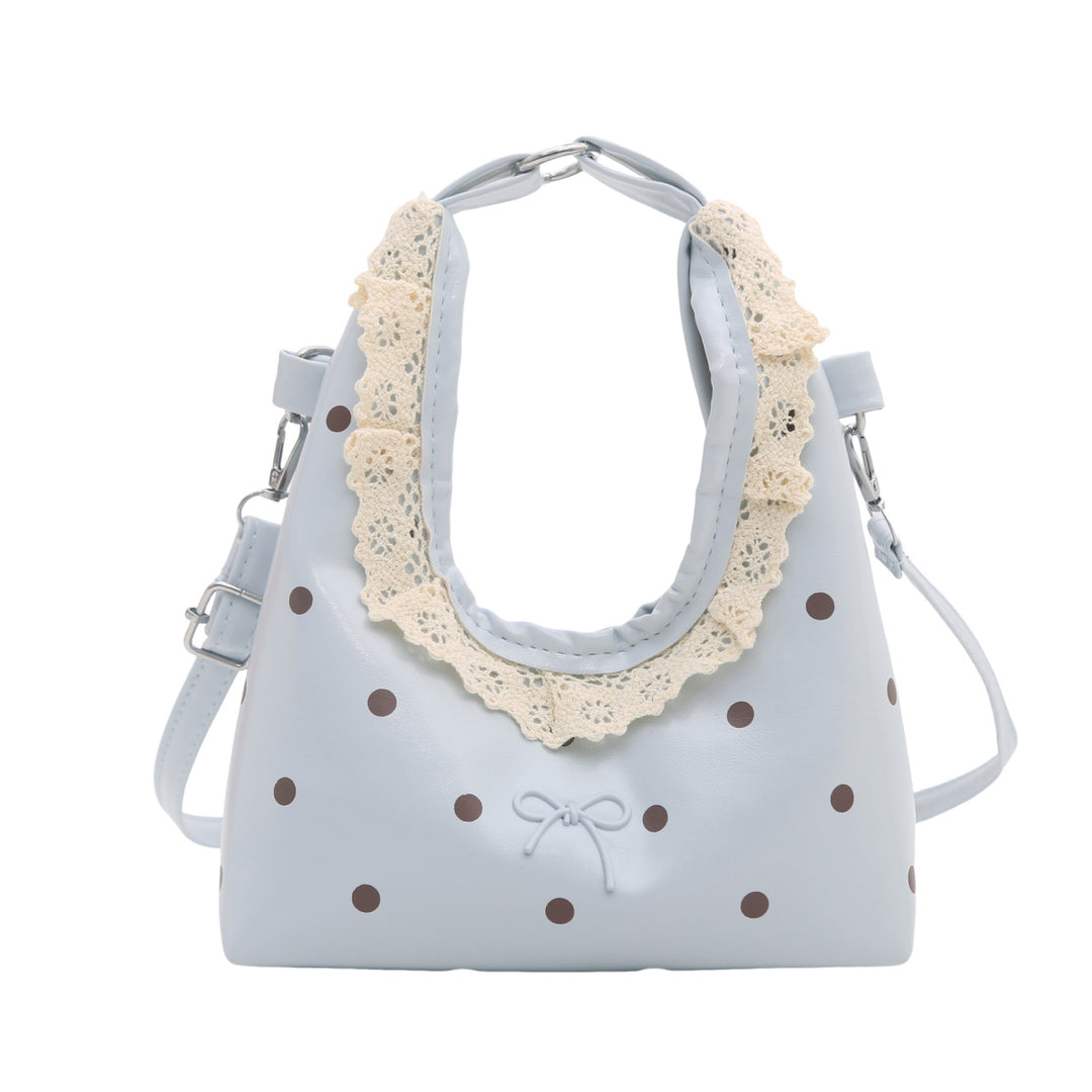 Dekorativer Handtasche mit Spitzenrand und Punkte-Muster