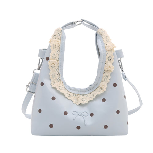 Dekorativer Handtasche mit Spitzenrand und Punkte-Muster