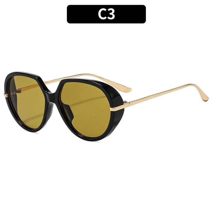 Elegante Übergroße Katzenaugen-Sonnenbrille mit Dekorativem Rahmen