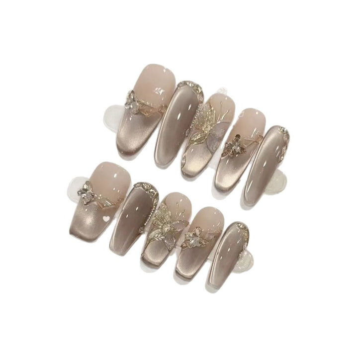 Elegantes dekoratives Press-On-Nagels Set Karnz