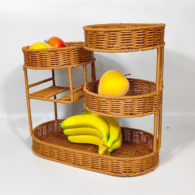Unisex Rattan Ablage aus drei Ebenen Karnz