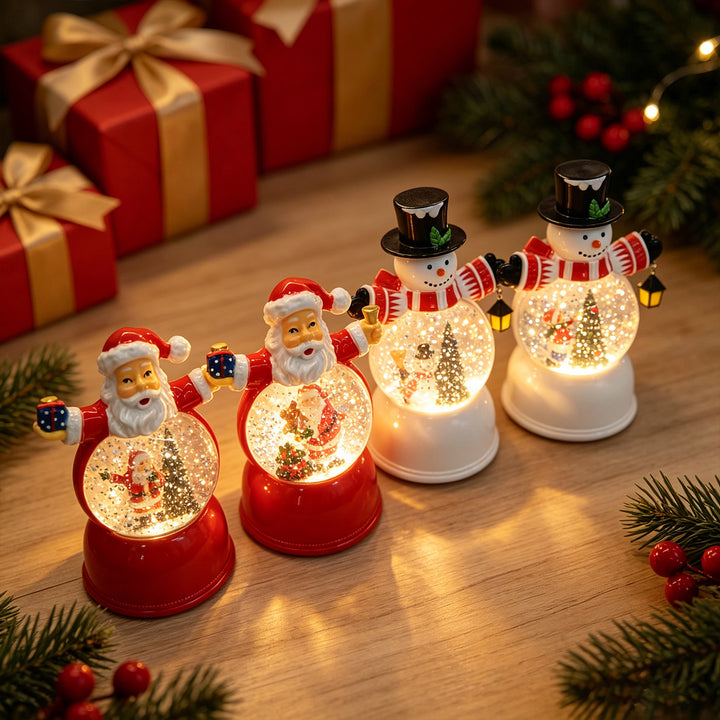 Lustige Weihnachtsmann Schneekugel Figur Karnz