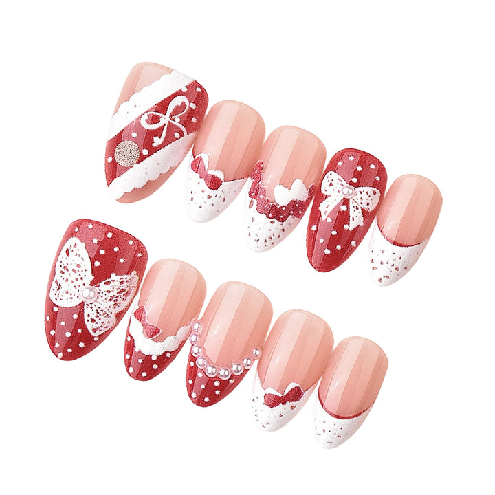 Dekoratives, urlaubsthemenbasiertes Press-On-Nagelset Karnz
