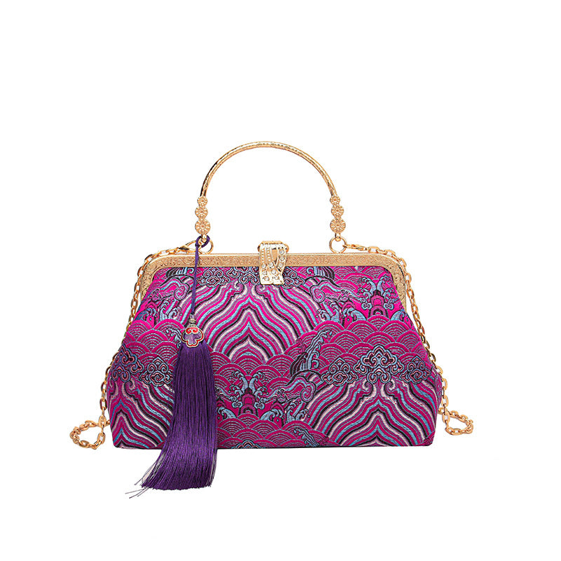 Vintage bestickte Designer-Handtasche