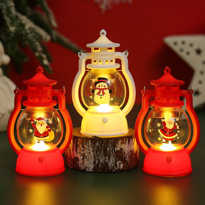 Dekorative Weihnachtslaterne mit Weihnachtsmann-Motiv Karnz