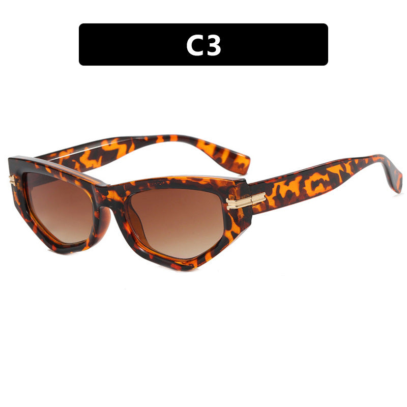 Damen geometrische Sonnenbrille mit geschwungenem Rahmen und schützendem UV-Filter Karnz