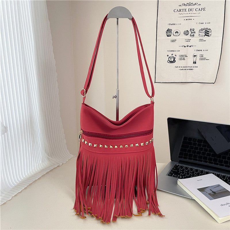 Stylische Fransen Crossbody Tasche Karnz