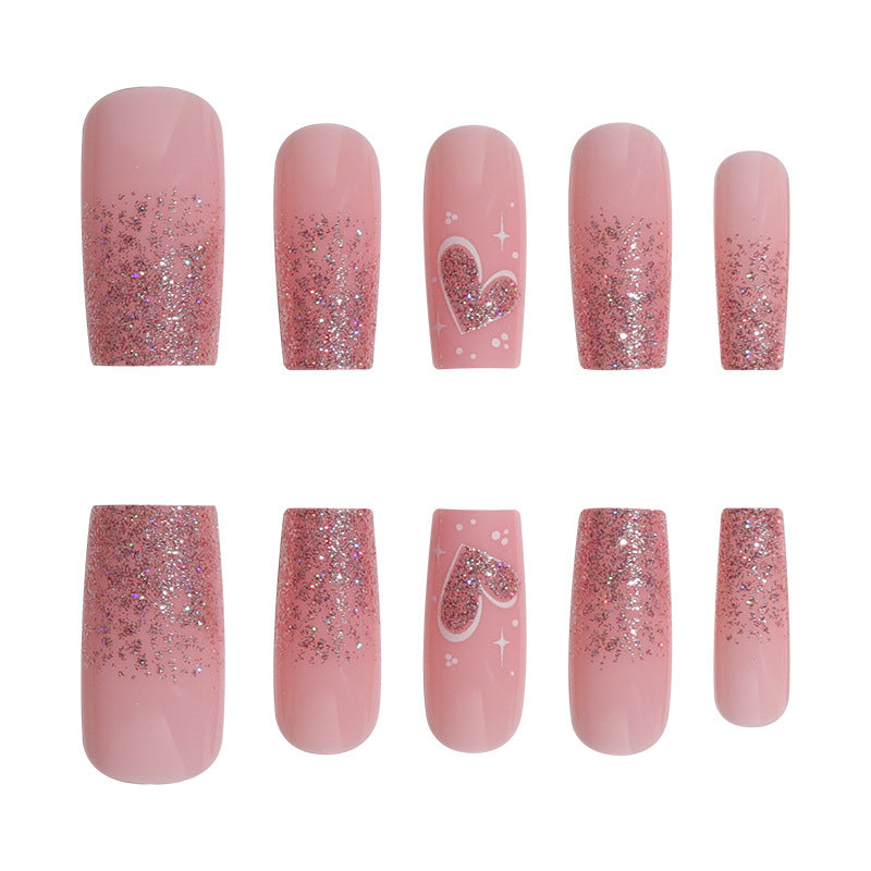 Elegantes glitzerndes Press-On-Nagel-Set Karnz