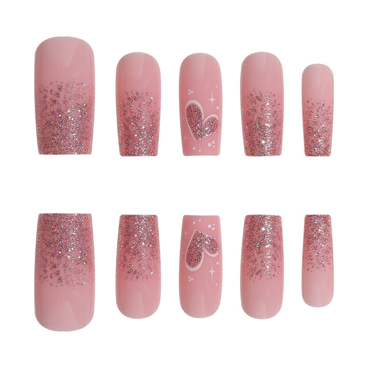 Elegantes glitzerndes Press-On-Nagel-Set Karnz