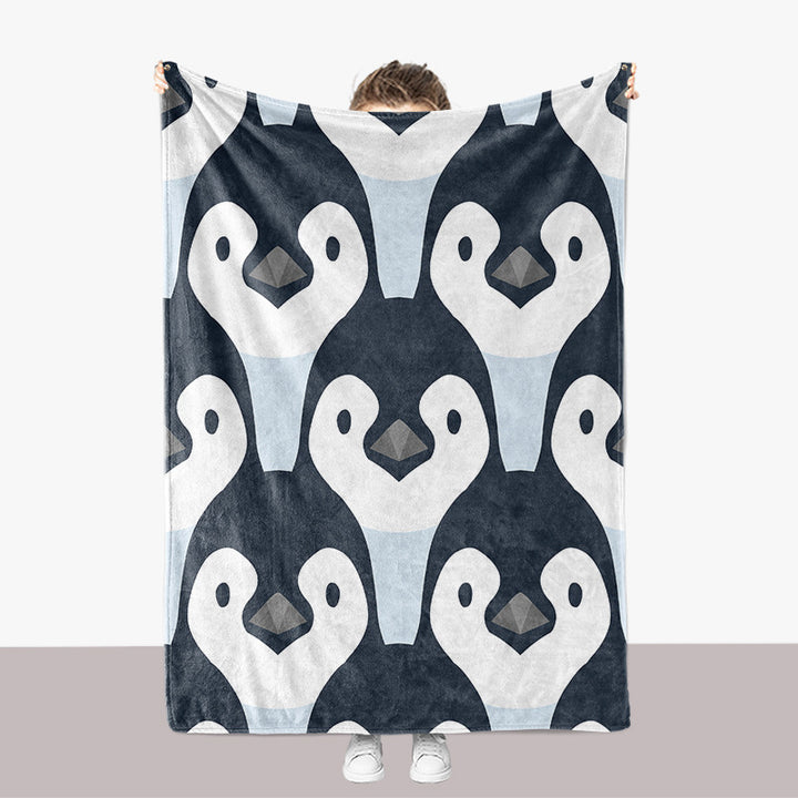 Pinguin-Themen-Plüsch-Wurfdecke