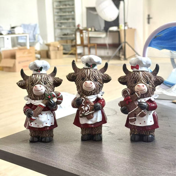 Verzaubernde Weihnachtskuh Figur Karnz