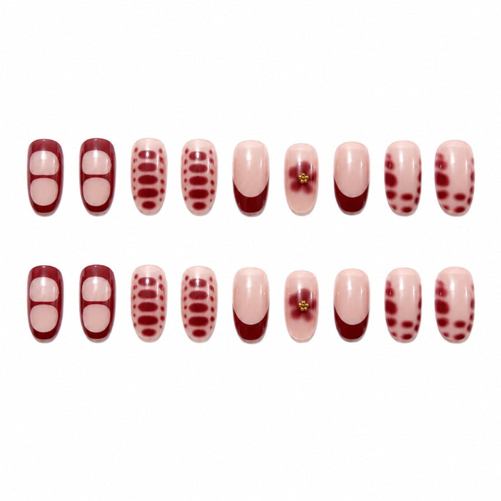 Künstlerisches Press-On-Nagelset mit floralen Designs Karnz