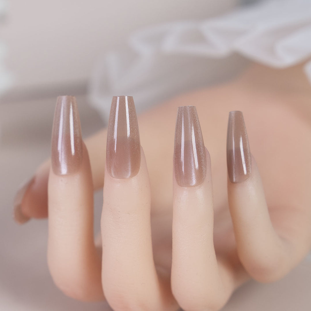 Lange-Stiletto Glänzende Press-On Nägel