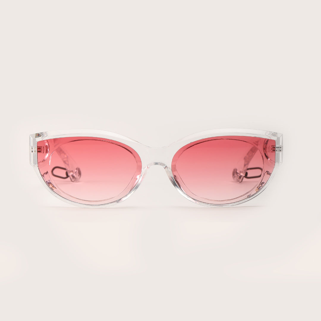 Damen modische Sonnenbrille mit transparentem Rahmen und UV-Schutz Karnz