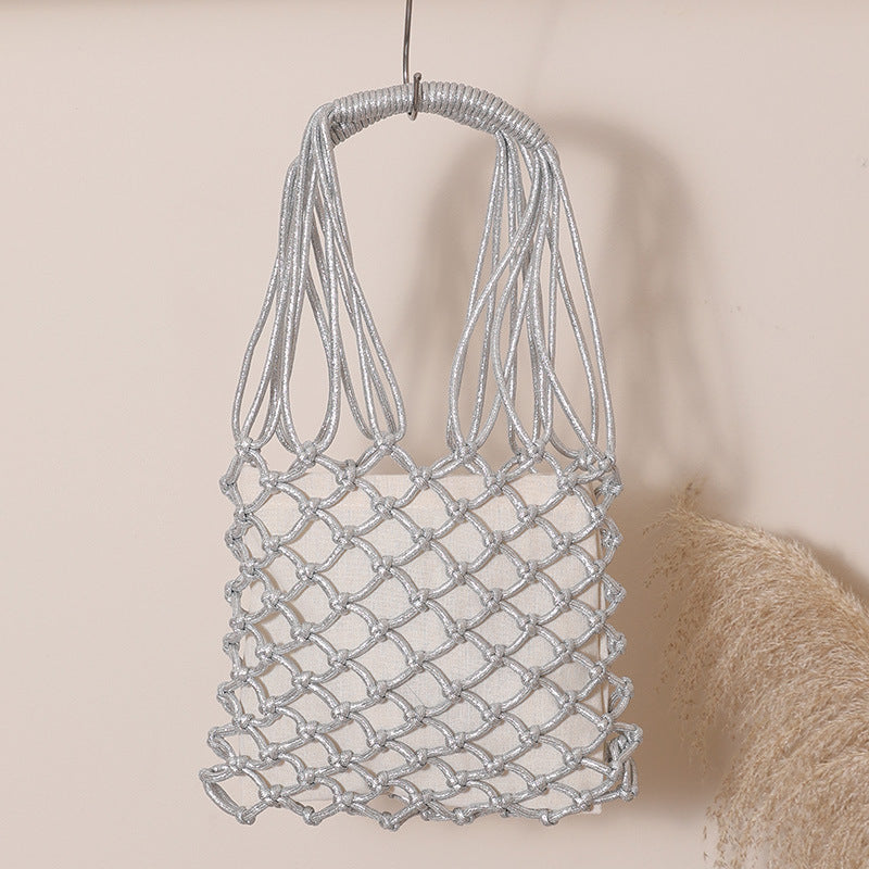 Damen Elegante Makramee Einkaufstasche Karnz