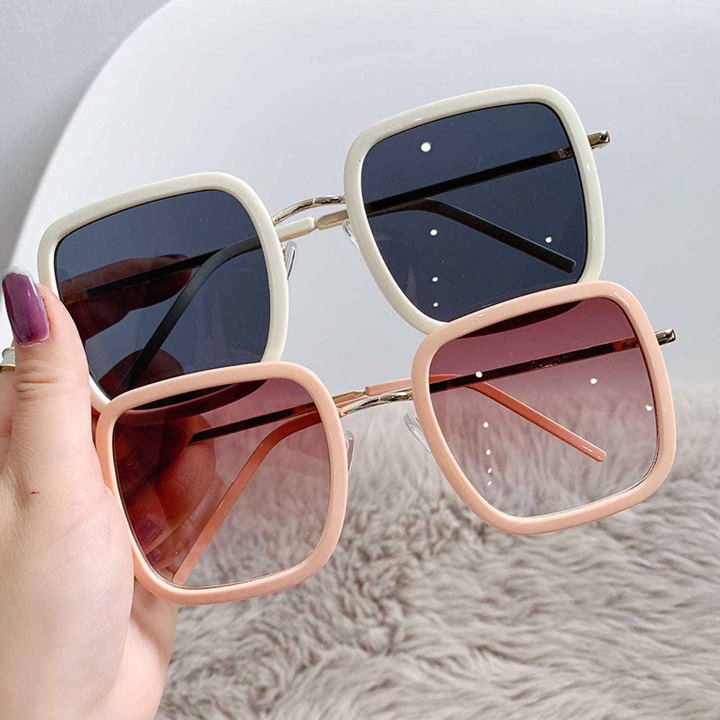 Damen Sonnenbrille mit quadratischem Rahmen und polarisierenden Gläsern Karnz