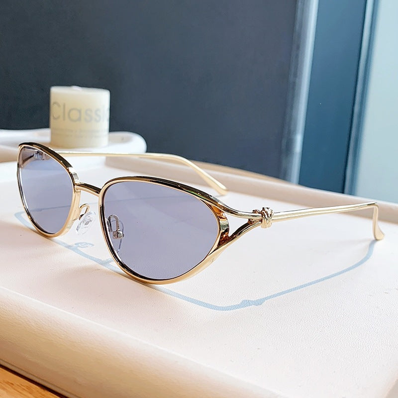 Damen Cat-Eye Sonnenbrille mit elegantem goldenen Rahmen und polarisierten Gläsern Karnz